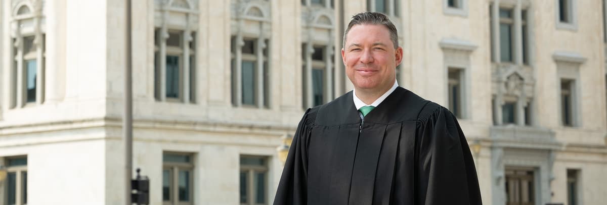 Judge Patrick King in judicial robes