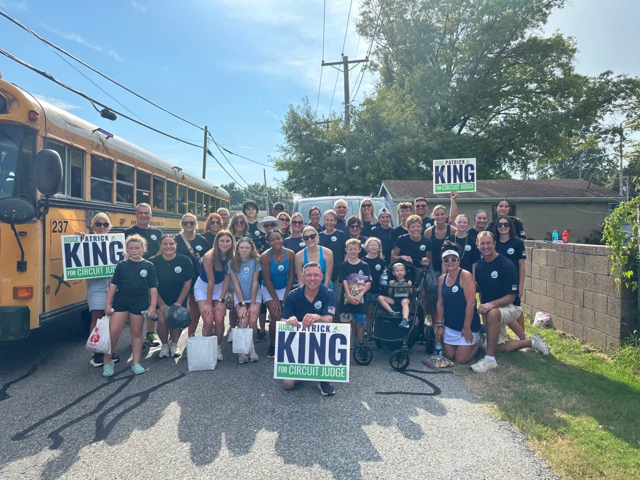 Judge Patrick King supporters gathered at the Collinsville Italian Fest